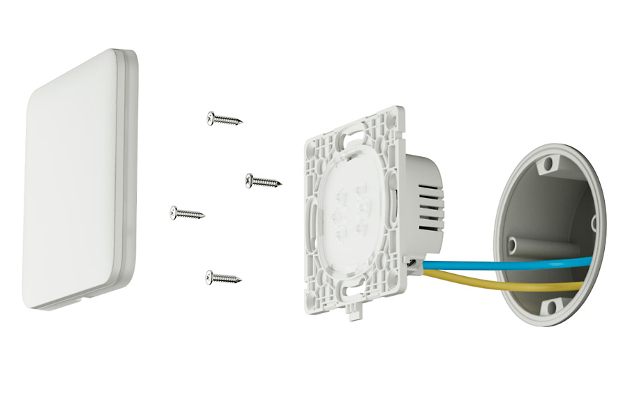 AJ-LIGHTCORE-1G | AJAX - Relé para interruptor de luz inteligente simple | Alimentación 230 V AC 50 Hz | Sin necesidad de cable neutro 