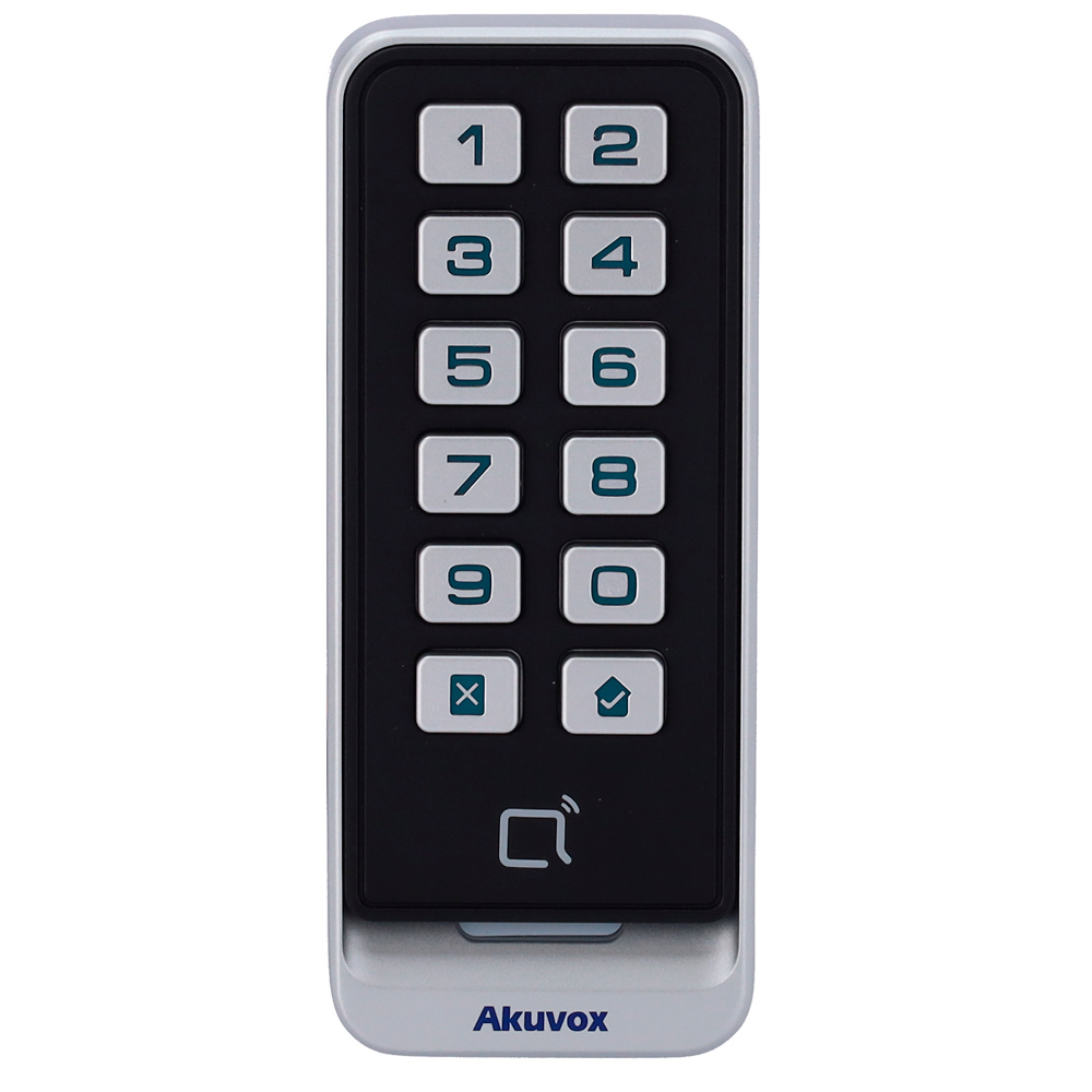 ACCESOS AKUVOX El lector Akuvox AK-ACR-CRM11 ofrece control de acceso con RFID y PIN. Protección IP65 y construcción metálica para mayor resistencia