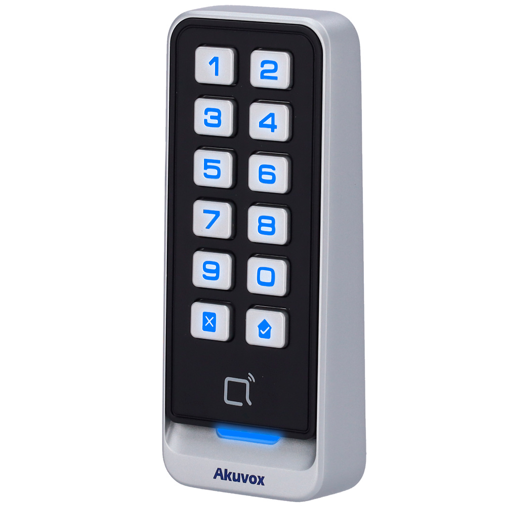 AK-ACR-CRM11 | AKUVOX Lector de acceso Akuvox AK-ACR-CRM11 con autenticación por tarjeta EM/MF y PIN. Compatible con Wiegand 26/34 y sistemas Akuvox o de terceros