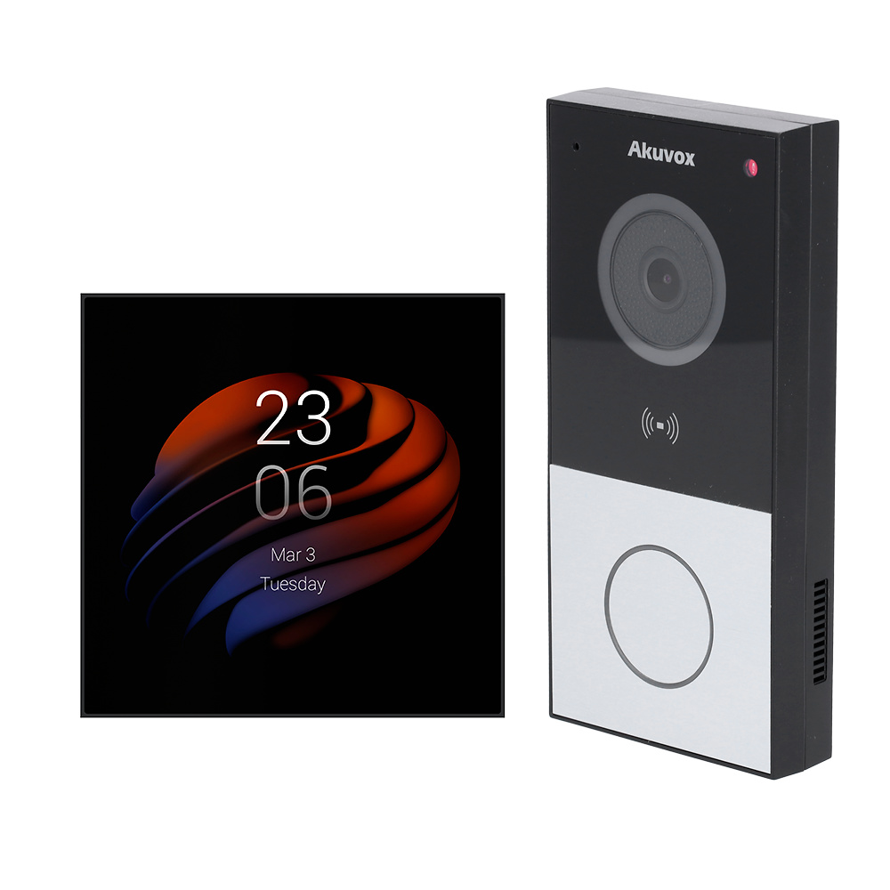 AK-KIT-E12PS51  |  AKUVOX  -  Kit de Videoportero IP   (Monitor + Placa exterior)  |  Montaje en Superficie  |  Audio bidireccional | Bluetooth y ZigBee