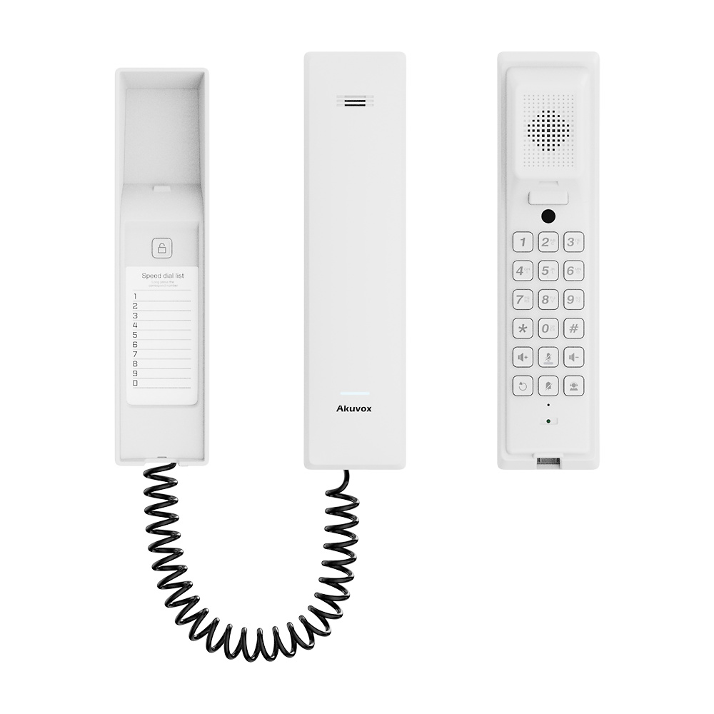 AK-S560-WHITE | AKUVOX - Telefonillo para videoportero | Comunicación TCP/IP, PoE, SIP estándar | Micrófono y Altavoz integrados 