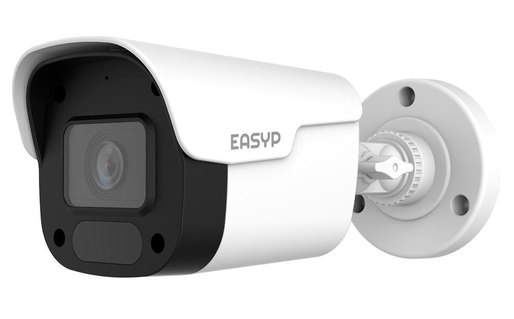 EP-IPB110A-2 | EASY-P La cámara Bullet IP EASYP EP-IPB110A-2 de 2Mpx ofrece videovigilancia confiable con inteligencia artificial y resolución Full HD (1920x1080), ideal para control y seguridad en exteriores. Con lente de 2.8 mm, LEDs IR con alcance de 25 metros y tecnología 0 lux, captura imágenes claras incluso en total oscuridad. Equipada con compresión H.265, DWDR, 3DNR para optimización de almacenamiento y calidad de imagen, y micrófono integrado. Compatible con ONVIF, P2P y PoE, cuenta con protección IP66 para uso en exteriores, proporcionando una solución completa de videovigilancia profesional