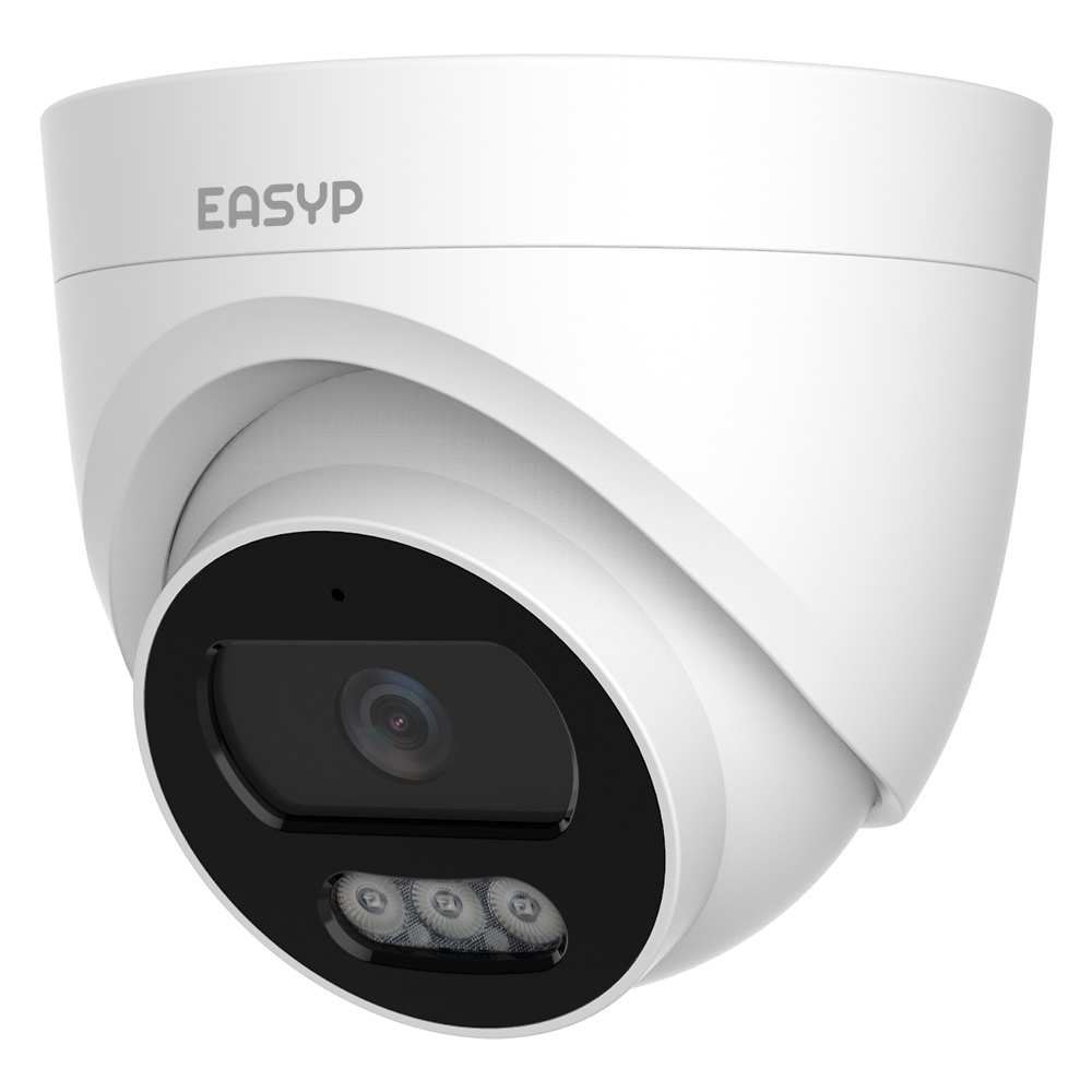 EP-IPT210A-2 | EASY-P La cámara domo IP EASYP EP-IPT210A-2 de 2Mpx con inteligencia artificial ofrece videovigilancia de alta calidad para control y seguridad. Con sensor CMOS y lente de 2.8 mm, captura imágenes en Full HD (1920x1080) y ofrece visión nocturna con LEDs IR de hasta 25 metros. Equipada con compresión H.265 para optimización de almacenamiento, DWDR y 3DNR para mayor claridad de imagen, además de micrófono integrado. Compatible con ONVIF, P2P y PoE, y diseñada para exteriores con protección IP66, es ideal para monitoreo seguro y eficiente