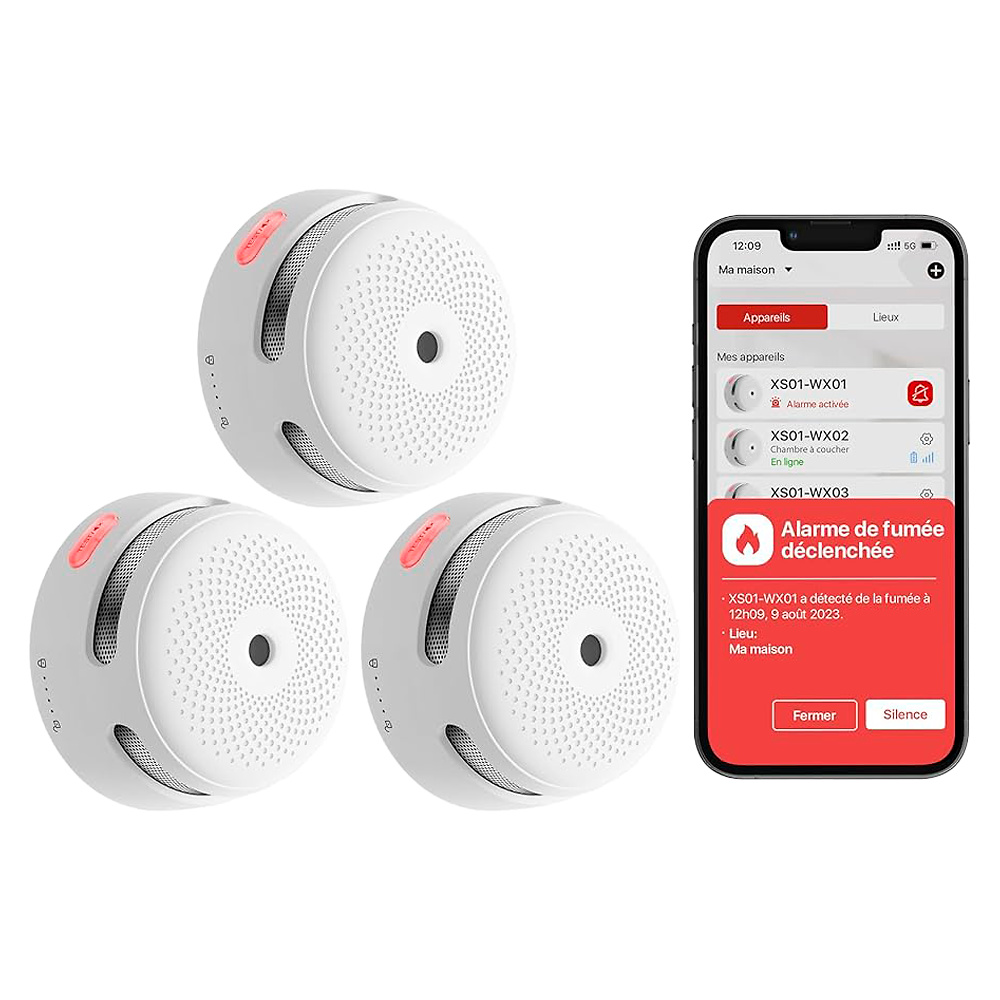 FS31 | X-SENSE - Kit de detección de incendio autónomo | Certificado EN 14604 | Comunicación WiFi del Hub 2.4GHz 