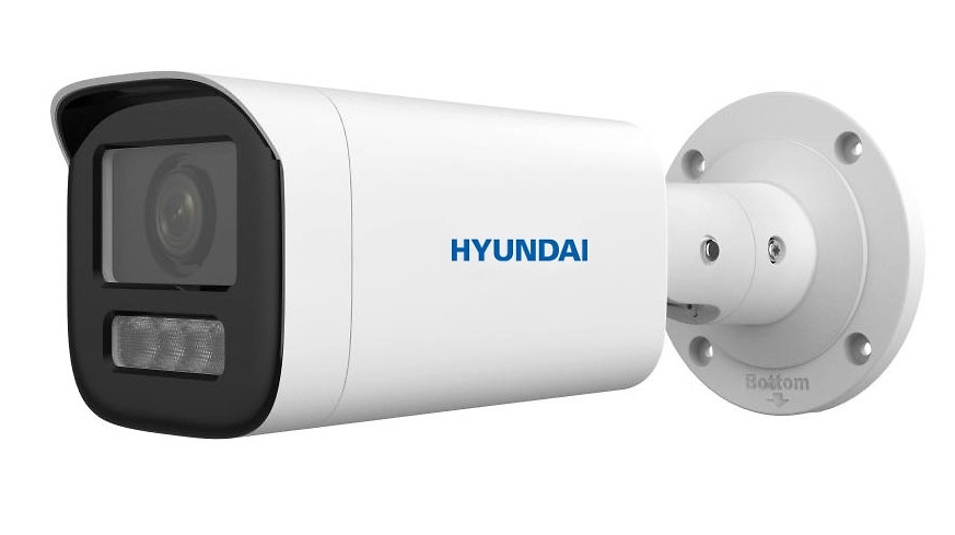 HYU-1100  |  HYUNDAI  -  Cámara IP Bullet  |  4 Mpx  |  Lente motorizada 2,8~12 mm|  Smart Hybrid Light 50 metros  |  Micrófono integrado  |  Detección de Movimiento 2.0