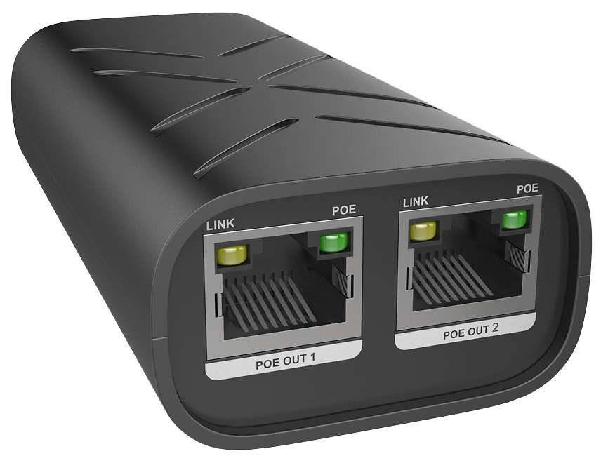 INJ-POE-G-60W-DUAL-MINI  |  Inyector PoE Dual Mini |  10/100/1000Mbps  |  60W