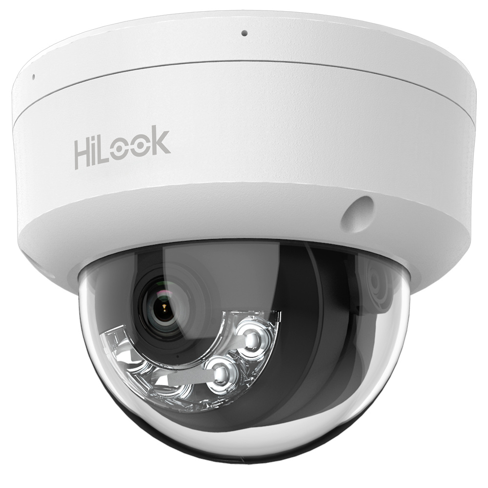 IPC-D180HA-LU  |  HiLooK  -  Cámara de vigilancia IP  |  8 Mpx  |  Lente 2.8 mm | Luz híbrida: IR y luz blanca  |  Micrófono integrado