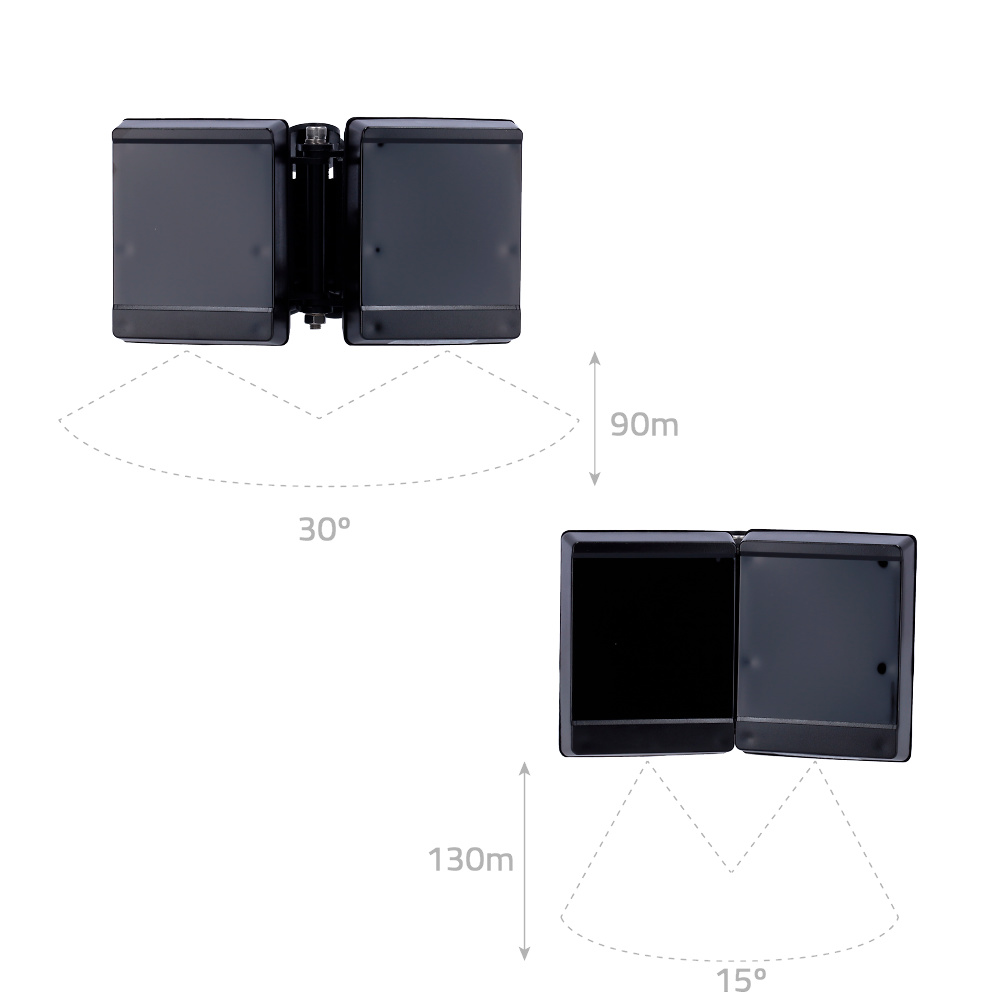 IR30-130-SG62 | Foco infrarrojo de alcance 90~130 metros | Apertura del haz 15°~30° | Intensidad y umbral regulables 