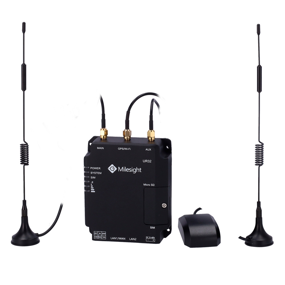 MS-UR32-L04EU-G | MILESIGHT El router industrial 4G Milesight MS-UR32-L04EU-G con GPS es la solución ideal para videovigilancia, control y seguridad en entornos industriales. Con conectividad LTE 4G CAT4, doble ranura para tarjeta SIM y posicionamiento GPS/GLONASS, ofrece conexión estable y localización precisa en tiempo real. Equipado con 2 puertos Ethernet RJ45, puertos RS232 y ranura microSD, proporciona versatilidad y almacenamiento adicional. Fácil de instalar en carril DIN, pared o sobremesa, funciona con alimentación de 9 a 48V DC e incluye antenas LTE y GPS, brindando una solución confiable y robusta para redes de seguridad Disponible en tu tienda online de Videovigilancia y Seguridad electrónica www.ipcenter.es