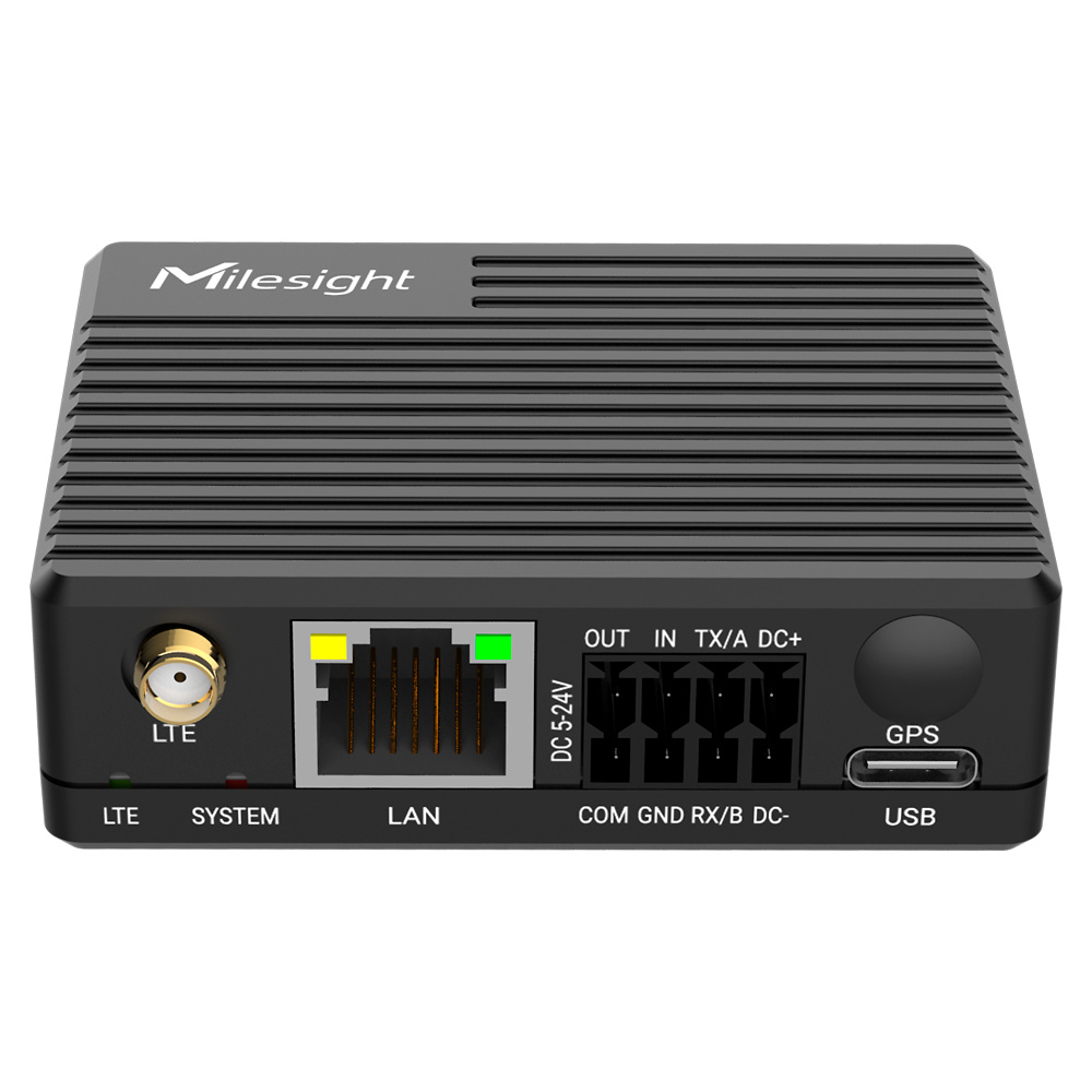 MS-UR41L-L0CEU | MILESIGHT - Router Industrial 4G CAT1 | 1 puertos Ethernet RJ45 10/100 | Puerto USB 2.0 Tipo C | Ranura tarjeta SIM 4G/3G 