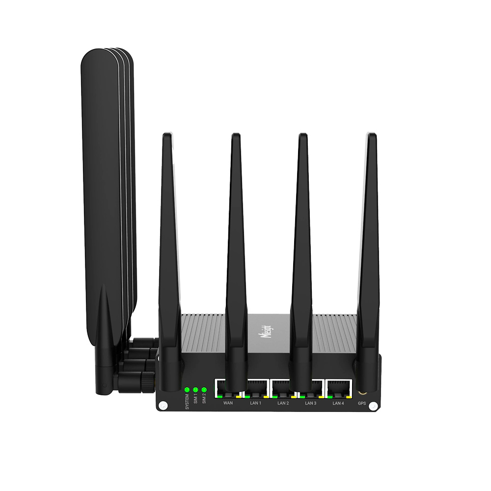 MS-UR75-504AE-P-W2 | MILESIGHT - Router Industrial 5G con WiFi, GPS y PoE | 5 puertos Ethernet RJ45 10/100/1000 (1xWAN+4xLAN) | Doble ranura tarjeta SIM 