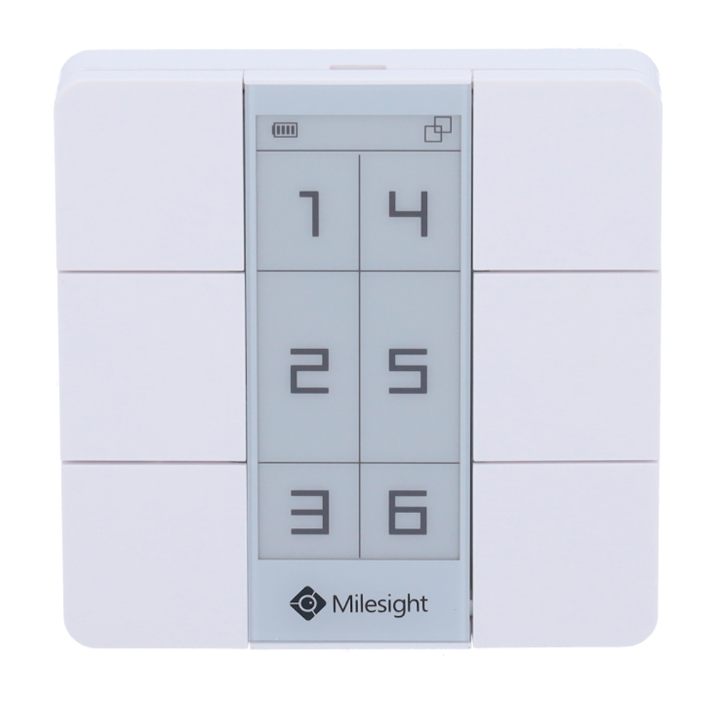 MS-WS156-868M | MILESIGHT - Panel de escenas LoRaWAN | 6 pulsadores | Grado de Protección IP30 