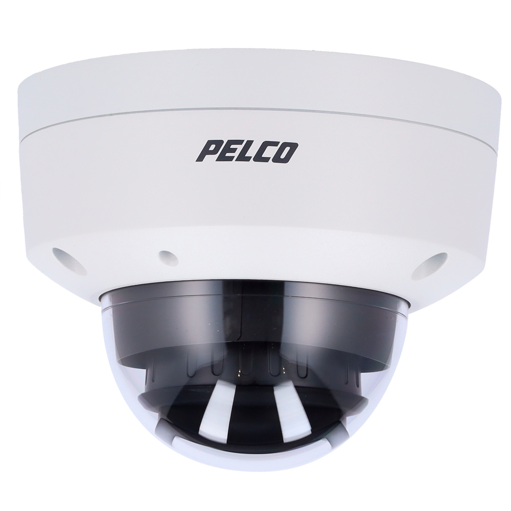 PELCO DOMO Cámara Pelco PL-IMV229-1ERS con resolución 2 Mpx, IR 30 m y lente varifocal motorizada. Diseñada para interiores y exteriores, con certificaciones IP66/IK10 y compresión H.265. Compatible con PoE y almacenamiento en MicroSD