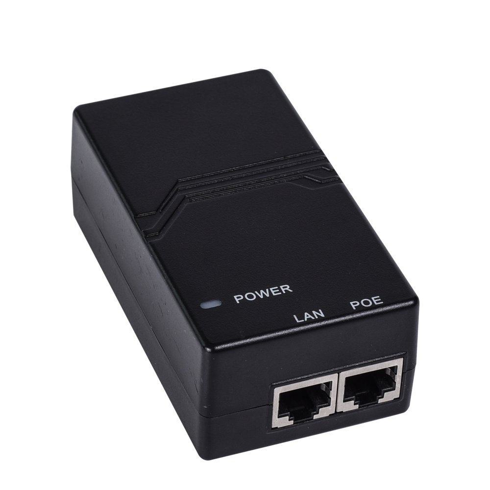 Inyector Ruijie Ruijie RG-E-120GE, inyector PoE compacto con soporte para PoE IEEE802.3af. Ofrece hasta 15.4W de potencia y una distancia máxima de 100 metros, ideal para alimentar dispositivos de red sin necesidad de cables adicionales de alimentación