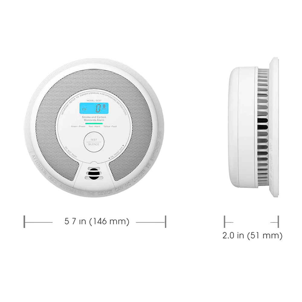 SC07-W | X-SENSE - Detector de CO y humo autónomo | Certificados EN 14604 y EN 50291 | Hasta 24 Detectores interconectados 