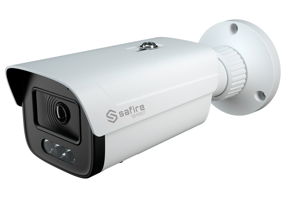 SF-IPB380A-4E1-DL-0360 | SAFIRE SMART Compra la cámara IP Bullet Safire Smart SF-IPB380A-4E1-DL-0360 en nuestra tienda online. Con resolución 4Mpx y lente fija de 3.6mm, ofrece imágenes nítidas y detalladas. Equipada con visión nocturna avanzada, detección inteligente de movimiento y compresión H.265+ para almacenamiento eficiente. Diseñada para exteriores con clasificación IP67, resistente al agua y polvo. Ideal para la seguridad en hogares y negocios. Disponible en tu tienda online de Videovigilancia y Seguridad electrónica www.ipcenter.es