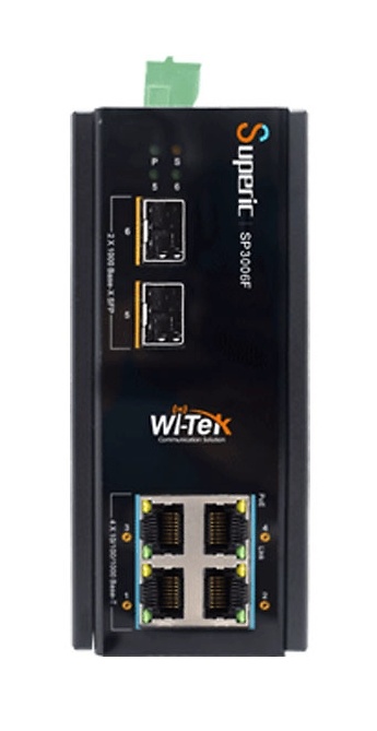 SP3006F | WI-TEK - Switch PoE Gigabit no gestionable de 4 PoE+ y 2 SFP | 120W 