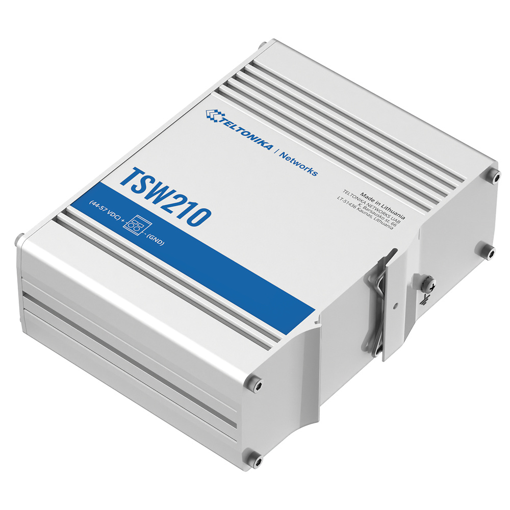 TK-TSW210 | TELTONIKA - Switch No gestionable Industrial | 8 ptos Ethernet RJ45 Gigabit +2 SFP Gigabit | Rugerizado 