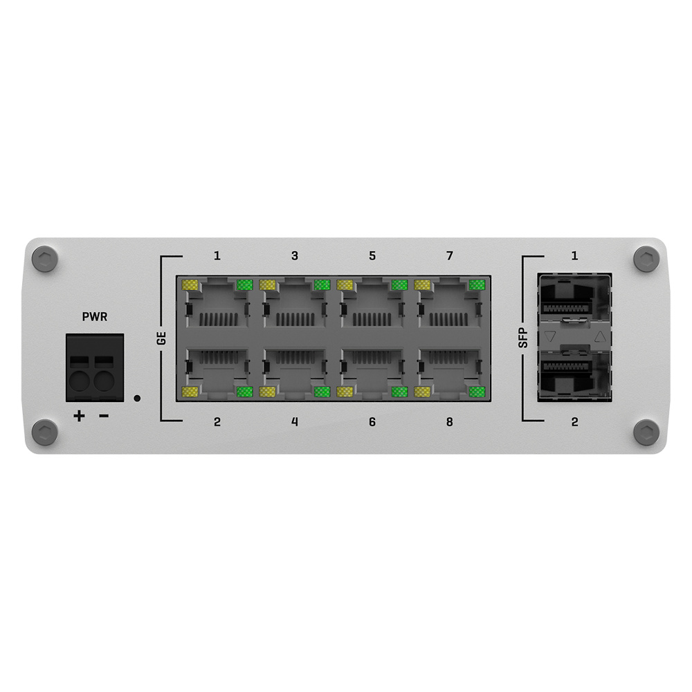 TK-TSW210 | TELTONIKA - Switch No gestionable Industrial | 8 ptos Ethernet RJ45 Gigabit +2 SFP Gigabit | Rugerizado 