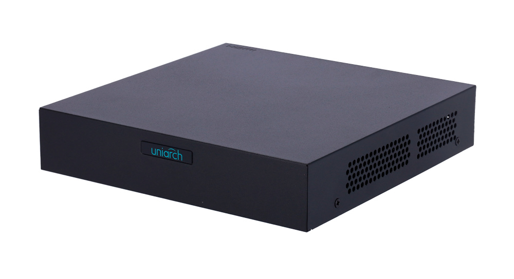 UV-NVR-104S3-P4-ECO | UNIARCH El NVR Uniarch UV-NVR-104S3-P4-ECO es una solución eficiente para sistemas de videovigilancia IP. Soporta hasta 4 canales de video con 4 puertos PoE integrados, simplificando la instalación y alimentación de cámaras. Con un ancho de banda de entrada de 64 Mbps, permite la grabación en resoluciones de hasta 6 Mpx, asegurando imágenes claras y detalladas. Ofrece salidas de video HDMI Full HD y VGA para una visualización flexible. La compresión Ultra 265 optimiza el uso del ancho de banda y el almacenamiento. Admite un disco duro de hasta 6 TB para almacenamiento local. Compatible con ONVIF, garantiza la integración con diversas cámaras IP. Ideal para pequeñas y medianas instalaciones que buscan una solución de videovigilancia confiable y fácil de implementar