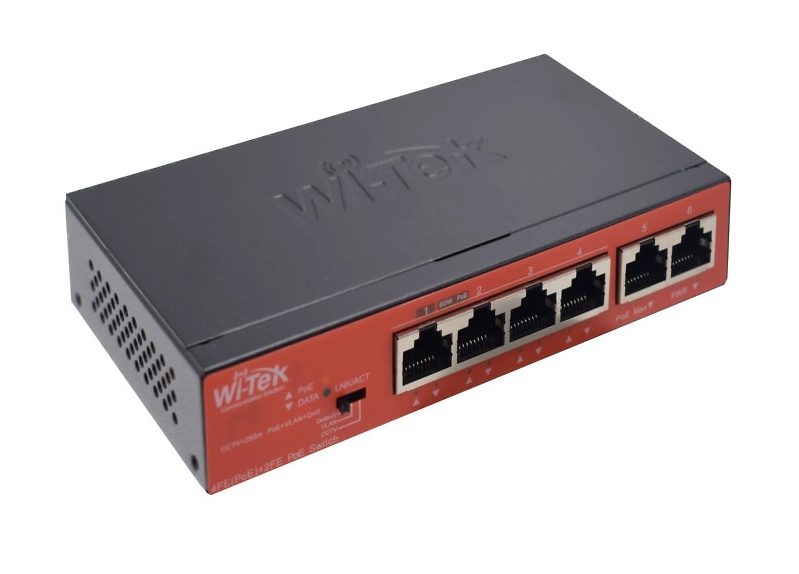 WI-PS205 V4 | WI-TEK - SWITCH POE No Gestionable de 4 PoE + 2 Ethernet 