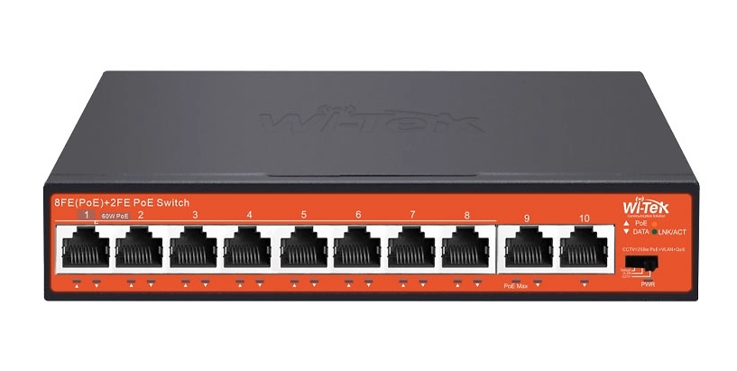 WI-PS210 V4 | WI-TEK - SWITCH POE No Gestionable de 8 PoE + 2 Ethernet Compra el switch WI-TEK WI-PS210 V4 para sistemas de videovigilancia y seguridad. Con 8 puertos Gigabit PoE y 2 puertos uplink, ofrece alta velocidad y estabilidad de conexión. Compatible con dispositivos PoE, es ideal para alimentar cámaras IP y otros equipos de red. Su diseño compacto y capacidad de gestión mejoran la eficiencia de redes en hogares y negocios. Perfecto para monitoreo y control de seguridad Ya disponible en tu tienda online de Videovigilancia, Intrusión y Seguridad Electrónica www.ipcenter.es