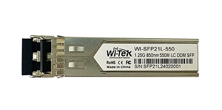 WI-SFP21L-550 | WI-TEK Compra el módulo SFP multimodo WI-TEK WI-SFP21L-550 para videovigilancia en nuestra tienda online. Este módulo SFP ofrece transmisión de datos de alta velocidad a 1.25Gbps y un alcance de hasta 550 metros. Compatible con equipos de videovigilancia y redes empresariales, garantiza una conexión estable y eficiente. Ideal para mejorar la conectividad en sistemas de seguridad, es fácil de instalar Disponible en tu tienda online de Videovigilancia y Seguridad electrónica www.ipcenter.es