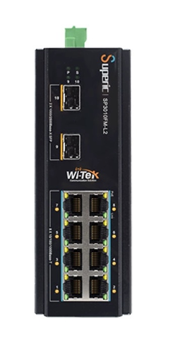 WI-SP3010FM-L2 | WI-TEK - Switch PoE gestionable L2 de 8 PoE+ Gigabit + 2 SFP 2,5G | Carril DIN | 240W 