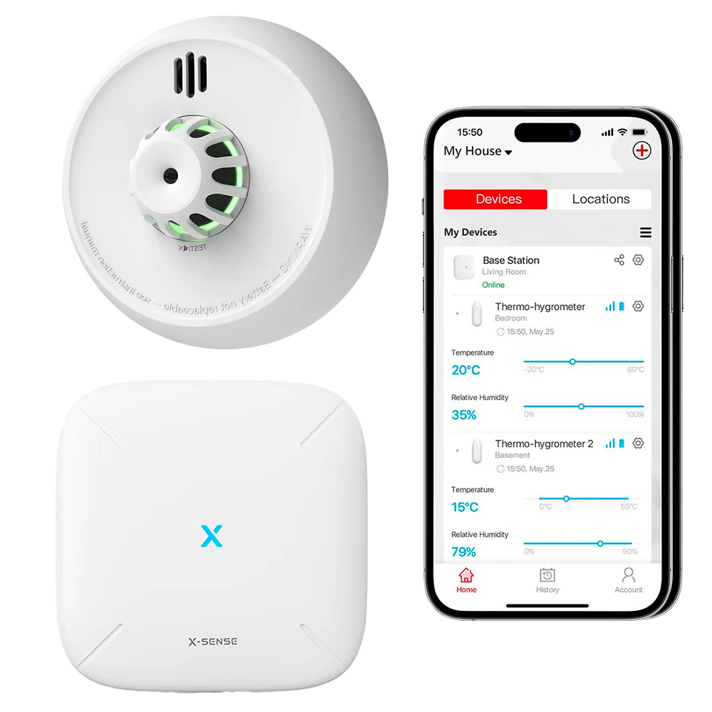 XH02-M | X-SENSE - Detector térmico de incendio autónomo | Certificado EN 14604 | Hasta 50 detectores conectados al hub 