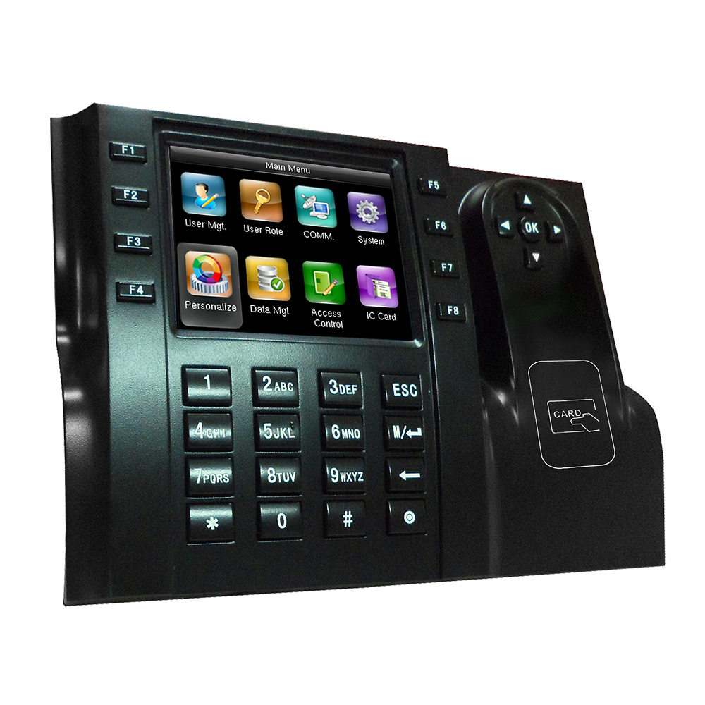 ZK-TA-ICLOCK-S560ZMM-12-W | ZkTeco El terminal ZK-TA-ICLOCK-S560ZMM-12-W es una solución completa para el control de presencia y gestión del tiempo laboral. Soporta hasta 8.000 huellas o tarjetas y almacena 100.000 registros, ideal para empresas de cualquier tamaño. Ofrece identificación mediante huella, tarjetas EM/MF o contraseña y cuenta con una pantalla TFT de 3.5 pulgadas. Con conectividad TCP/IP, WiFi y USB, garantiza transferencia de datos eficiente y sencilla integración. Incluye software ZKBioTime 8.0 para una gestión avanzada. Compacto y funcional, es perfecto para optimizar la asistencia y los horarios laborales