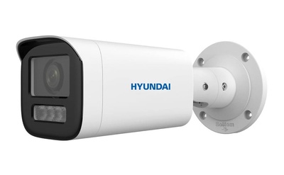 HYU-1129  |  HYUNDAI  -  Cámara Bullet IP  |  4 Mpx  |  Óptica motorizada 2,8~12 mm  | Smart Light 50 metros  |  Micrófono integrado  |  Detección de movimiento 2.0