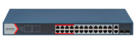 DS-3E1326P-EI  |  HIKVISION  -    Switch  PoE  24 puertos RJ45 FE + 2 puertos Gigabit RJ45/SFP  |  370W