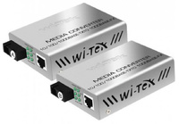 WI-MC101G  |  WI-TEK  -  Conversor de medios monomodo  |  25Km  |  Longitud de onda 1310nm / 1550 nm