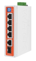 WI-PS206GF-I V2  |  WI-TEK  -  Switch POE No Gestionable de 4 puertos  + 1 SFP Gigabit  |  Carril DIN  |  120W