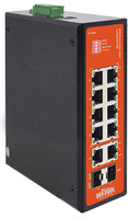 WI-PS212GF-I V2  |  WI-TEK  -  Switch PoE Rugerizado de 8 PoE Fast + 1 RJ45 Gigabit + 1 SFP Gigabit 